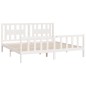 vidaXL Giroletto con Testiera Bianco Legno Massello di Pino 200x200 cm vidaXL Giroletto con Testiera Bianco Legno Massello di Pino 200x200 cm
