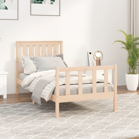 vidaXL Giroletto con Testiera 90x200 cm in Legno Massello di Pino