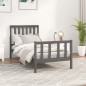 vidaXL Giroletto con Testiera Grigio 90x200 cm Legno Massello di Pino vidaXL Giroletto con Testiera Grigio 90x200 cm Legno Massello di Pino