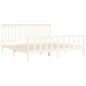 vidaXL Giroletto con Testiera Bianco 200x200 cm Legno Massello di Pino vidaXL Giroletto con Testiera Bianco 200x200 cm Legno Massello di Pino