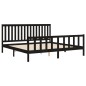 vidaXL Giroletto con Testiera Nero 200x200 cm Legno Massello di Pino