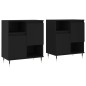 vidaXL Credenze 2 pz Nere in Legno Multistrato vidaXL Credenze 2 pz Nere in Legno Multistrato
