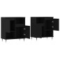 vidaXL Credenze 2 pz Nere in Legno Multistrato vidaXL Credenze 2 pz Nere in Legno Multistrato