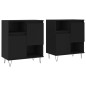 vidaXL Credenze 2 pz Nere in Legno Multistrato vidaXL Credenze 2 pz Nere in Legno Multistrato