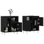 vidaXL Credenze 2 pz Nere in Legno Multistrato vidaXL Credenze 2 pz Nere in Legno Multistrato