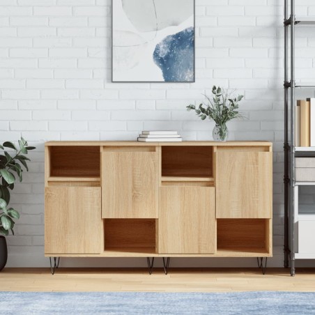 vidaXL Credenze 2 pz Rovere Sonoma in Legno Multistrato