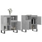 vidaXL Credenze 2 pz Grigio Cemento in Legno Multistrato vidaXL Credenze 2 pz Grigio Cemento in Legno Multistrato
