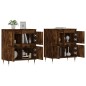 vidaXL Credenze 2 pz Rovere Fumo in Legno Multistrato vidaXL Credenze 2 pz Rovere Fumo in Legno Multistrato