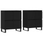 vidaXL Credenze 2 pz Nere in Legno Multistrato vidaXL Credenze 2 pz Nere in Legno Multistrato
