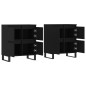 vidaXL Credenze 2 pz Nere in Legno Multistrato vidaXL Credenze 2 pz Nere in Legno Multistrato