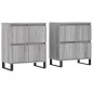 vidaXL Credenze 2 pz Grigio Sonoma in Legno Multistrato vidaXL Credenze 2 pz Grigio Sonoma in Legno Multistrato