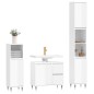 vidaXL Set Mobili da Bagno 3 pz Bianco Lucido in Legno Multistrato vidaXL Set Mobili da Bagno 3 pz Bianco Lucido in Legno Multistrato