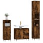vidaXL Set Mobili da Bagno 3 pz Rovere Fumo in Legno Multistrato vidaXL Set Mobili da Bagno 3 pz Rovere Fumo in Legno Multistrato