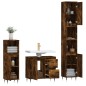 vidaXL Set Mobili da Bagno 3 pz Rovere Fumo in Legno Multistrato vidaXL Set Mobili da Bagno 3 pz Rovere Fumo in Legno Multistrato