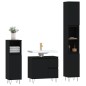 vidaXL Set Mobili da Bagno 3 pz Nero in Legno Multistrato vidaXL Set Mobili da Bagno 3 pz Nero in Legno Multistrato