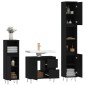 vidaXL Set Mobili da Bagno 3 pz Nero in Legno Multistrato vidaXL Set Mobili da Bagno 3 pz Nero in Legno Multistrato