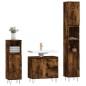 vidaXL Set Mobili da Bagno 3 pz Rovere Fumo in Legno Multistrato vidaXL Set Mobili da Bagno 3 pz Rovere Fumo in Legno Multistrato