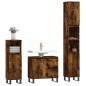 vidaXL Set Mobili da Bagno 3 pz Rovere Fumo in Legno Multistrato vidaXL Set Mobili da Bagno 3 pz Rovere Fumo in Legno Multistrato