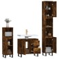 vidaXL Set Mobili da Bagno 3 pz Rovere Fumo in Legno Multistrato vidaXL Set Mobili da Bagno 3 pz Rovere Fumo in Legno Multistrato