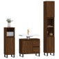 vidaXL Set Mobili da Bagno 3 pz Rovere Marrone in Legno Multistrato vidaXL Set Mobili da Bagno 3 pz Rovere Marrone in Legno Multistrato