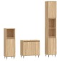 vidaXL Set Mobili da Bagno 3 pz Rovere Sonoma in Legno Multistrato vidaXL Set Mobili da Bagno 3 pz Rovere Sonoma in Legno Multistrato