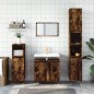 vidaXL Set Mobili da Bagno 3 pz Rovere Fumo in Legno Multistrato vidaXL Set Mobili da Bagno 3 pz Rovere Fumo in Legno Multistrato