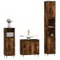 vidaXL Set Mobili da Bagno 3 pz Rovere Fumo in Legno Multistrato vidaXL Set Mobili da Bagno 3 pz Rovere Fumo in Legno Multistrato