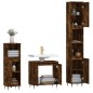 vidaXL Set Mobili da Bagno 3 pz Rovere Fumo in Legno Multistrato vidaXL Set Mobili da Bagno 3 pz Rovere Fumo in Legno Multistrato