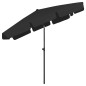 Ombrellone da Spiaggia Nero 200x125 cm