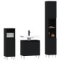 vidaXL Set Mobili da Bagno 3 pz Nero in Legno Multistrato vidaXL Set Mobili da Bagno 3 pz Nero in Legno Multistrato