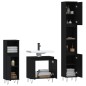 vidaXL Set Mobili da Bagno 3 pz Nero in Legno Multistrato vidaXL Set Mobili da Bagno 3 pz Nero in Legno Multistrato