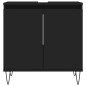 vidaXL Set Mobili da Bagno 3 pz Nero in Legno Multistrato vidaXL Set Mobili da Bagno 3 pz Nero in Legno Multistrato