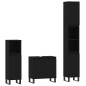 vidaXL Set Mobili da Bagno 3 pz Nero in Legno Multistrato vidaXL Set Mobili da Bagno 3 pz Nero in Legno Multistrato
