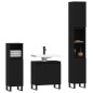 vidaXL Set Mobili da Bagno 3 pz Nero in Legno Multistrato vidaXL Set Mobili da Bagno 3 pz Nero in Legno Multistrato