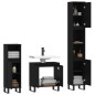 vidaXL Set Mobili da Bagno 3 pz Nero in Legno Multistrato vidaXL Set Mobili da Bagno 3 pz Nero in Legno Multistrato