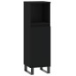 vidaXL Set Mobili da Bagno 3 pz Nero in Legno Multistrato vidaXL Set Mobili da Bagno 3 pz Nero in Legno Multistrato