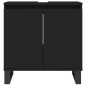 vidaXL Set Mobili da Bagno 3 pz Nero in Legno Multistrato vidaXL Set Mobili da Bagno 3 pz Nero in Legno Multistrato