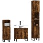 vidaXL Set Mobili da Bagno 3 pz Rovere Fumo in Legno Multistrato vidaXL Set Mobili da Bagno 3 pz Rovere Fumo in Legno Multistrato