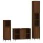 vidaXL Set Mobili da Bagno 3 pz Rovere Marrone in Legno Multistrato vidaXL Set Mobili da Bagno 3 pz Rovere Marrone in Legno Multistrato