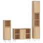 vidaXL Set Mobili da Bagno 3 pz Rovere Sonoma in Legno Multistrato vidaXL Set Mobili da Bagno 3 pz Rovere Sonoma in Legno Multistrato