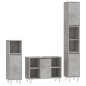 vidaXL Set Mobili da Bagno 3 pz Grigio Cemento in Legno Multistrato vidaXL Set Mobili da Bagno 3 pz Grigio Cemento in Legno Multistrato