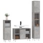 vidaXL Set Mobili da Bagno 3 pz Grigio Cemento in Legno Multistrato vidaXL Set Mobili da Bagno 3 pz Grigio Cemento in Legno Multistrato