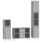 vidaXL Set Mobili da Bagno 3 pz Grigio Sonoma in Legno Multistrato vidaXL Set Mobili da Bagno 3 pz Grigio Sonoma in Legno Multistrato