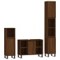 vidaXL Set Mobili da Bagno 3 pz Rovere Marrone in Legno Multistrato vidaXL Set Mobili da Bagno 3 pz Rovere Marrone in Legno Multistrato