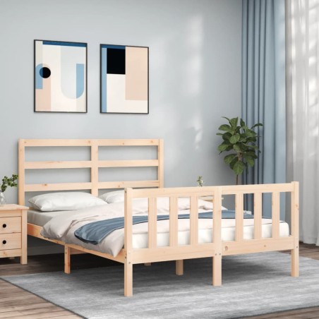 vidaXL Giroletto con Testiera 4FT Small Double in Legno Massello