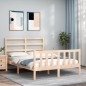 vidaXL Giroletto con Testiera 4FT Small Double in Legno Massello vidaXL Giroletto con Testiera 4FT Small Double in Legno Massello