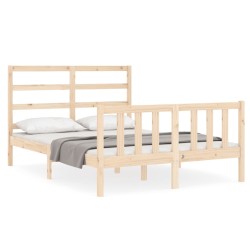 vidaXL Giroletto con Testiera 4FT Small Double in Legno Massello