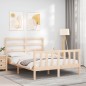 vidaXL Giroletto con Testiera 4FT Small Double in Legno Massello vidaXL Giroletto con Testiera 4FT Small Double in Legno Massello