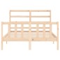 vidaXL Giroletto con Testiera 4FT Small Double in Legno Massello vidaXL Giroletto con Testiera 4FT Small Double in Legno Massello