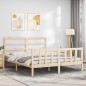 vidaXL Giroletto con Testiera 5FT King Size in Legno Massello vidaXL Giroletto con Testiera 5FT King Size in Legno Massello